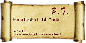 Pospischel Tünde névjegykártya